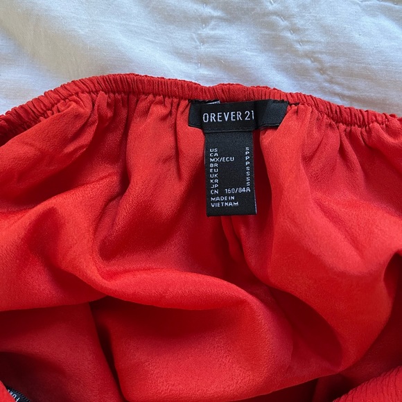 Red strap top with bow in back & open - Picture 3 of 3